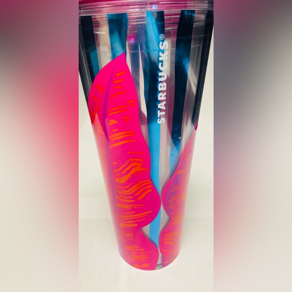 Starbucks Other - Starbucks Pink and Blue Tumbler with Silicone Pineapple Topper NWT
